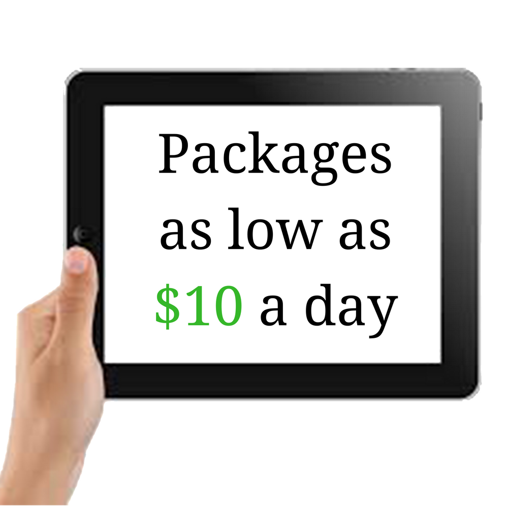 Packagesas low as$10 a day