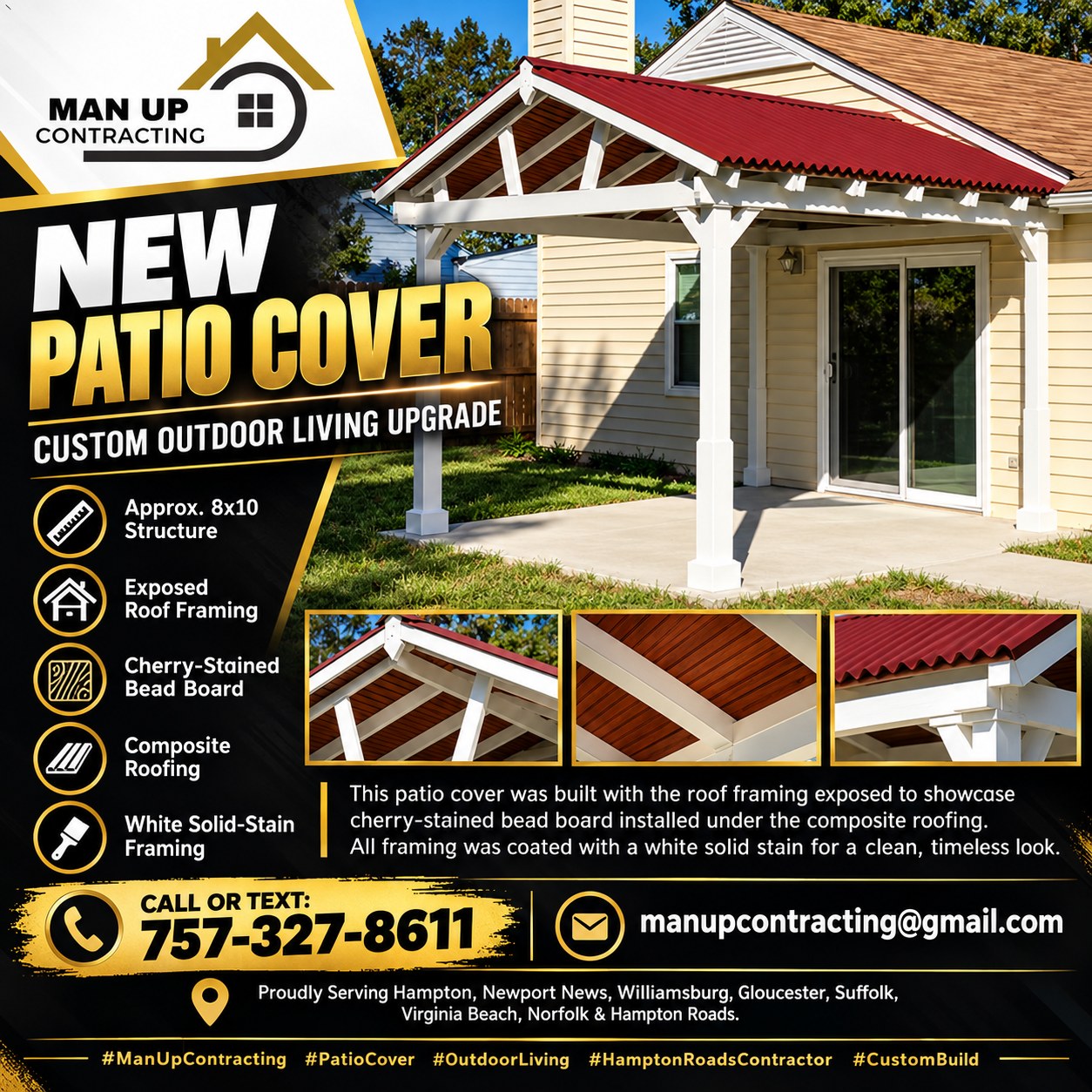 The finished patio cover ad