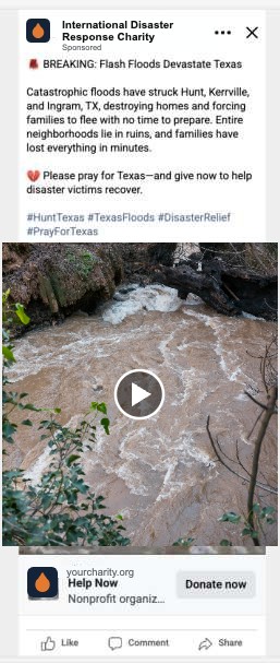 Mock-up of the Facebook video ad